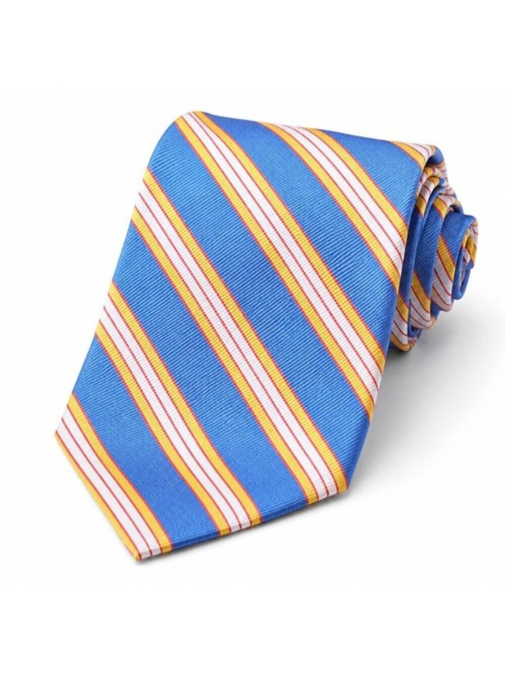 Peter Blair Silk Tie Blue Yellow Stripe Ivy League Trad Old Money USA 3.75”